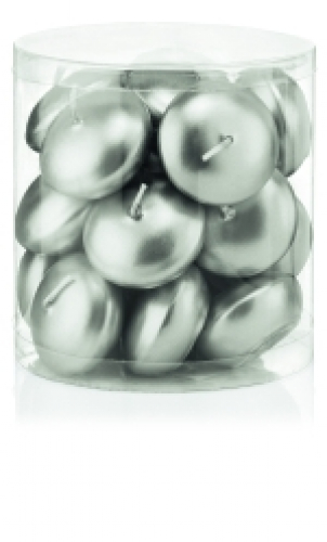 24er Pack Schwimmkerzen Ø 45mm lackiert in Farbe Gold oder Silber